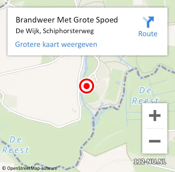 Locatie op kaart van de 112 melding: Brandweer Met Grote Spoed Naar De Wijk, Schiphorsterweg op 24 februari 2017 09:56