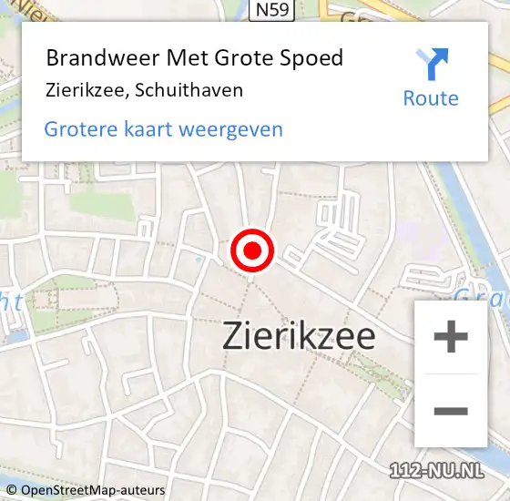 Locatie op kaart van de 112 melding: Brandweer Met Grote Spoed Naar Zierikzee, Schuithaven op 12 januari 2014 04:39