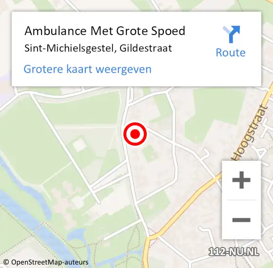 Locatie op kaart van de 112 melding: Ambulance Met Grote Spoed Naar Sint-Michielsgestel, Gildestraat op 24 februari 2017 10:46