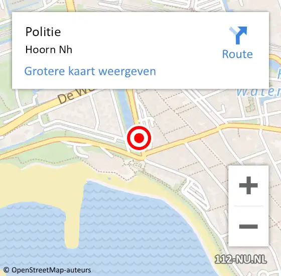 Locatie op kaart van de 112 melding: Politie Hoorn Nh op 24 februari 2017 10:52