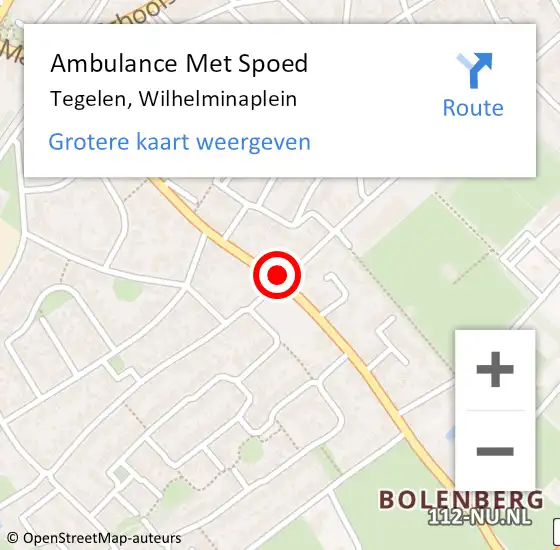 Locatie op kaart van de 112 melding: Ambulance Met Spoed Naar Tegelen, Wilhelminaplein op 24 februari 2017 11:25