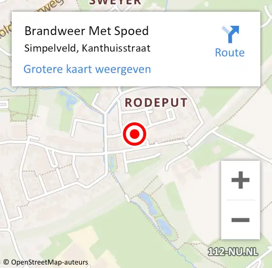 Locatie op kaart van de 112 melding: Brandweer Met Spoed Naar Simpelveld, Kanthuisstraat op 24 februari 2017 12:04