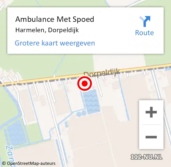 Locatie op kaart van de 112 melding: Ambulance Met Spoed Naar Harmelen, Dorpeldijk op 24 februari 2017 12:31