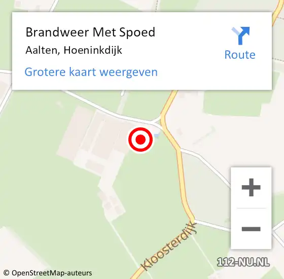 Locatie op kaart van de 112 melding: Brandweer Met Spoed Naar Aalten, Hoeninkdijk op 24 februari 2017 13:10