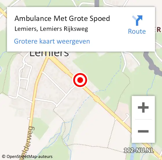 Locatie op kaart van de 112 melding: Ambulance Met Grote Spoed Naar Lemiers, Lemiers Rijksweg op 12 januari 2014 05:37