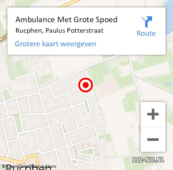 Locatie op kaart van de 112 melding: Ambulance Met Grote Spoed Naar Rucphen, Paulus Potterstraat op 12 januari 2014 05:41