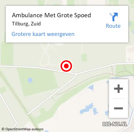 Locatie op kaart van de 112 melding: Ambulance Met Grote Spoed Naar Tilburg, Zuid op 24 februari 2017 13:55