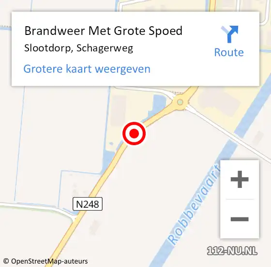 Locatie op kaart van de 112 melding: Brandweer Met Grote Spoed Naar Slootdorp, Schagerweg op 24 februari 2017 14:10