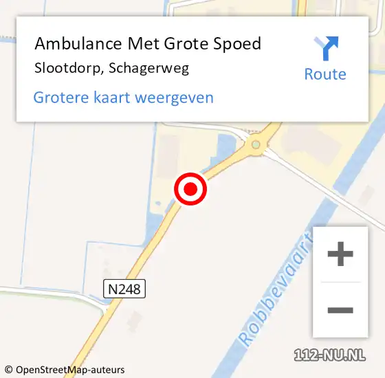 Locatie op kaart van de 112 melding: Ambulance Met Grote Spoed Naar Slootdorp, Schagerweg op 24 februari 2017 14:10