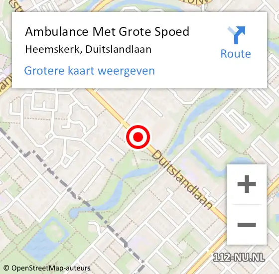 Locatie op kaart van de 112 melding: Ambulance Met Grote Spoed Naar Heemskerk, Duitslandlaan op 24 februari 2017 14:21