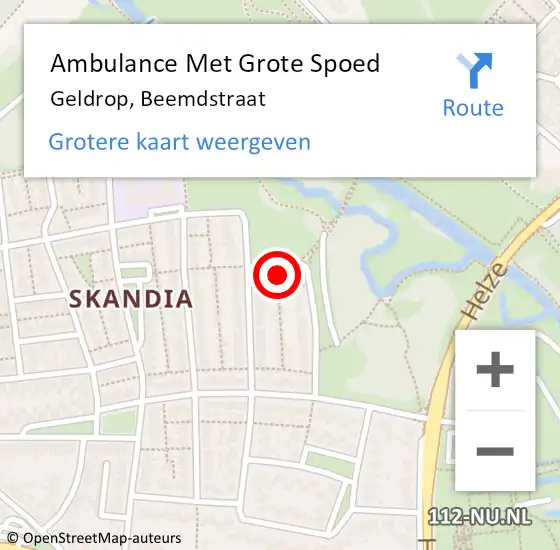 Locatie op kaart van de 112 melding: Ambulance Met Grote Spoed Naar Geldrop, Beemdstraat op 24 februari 2017 14:26