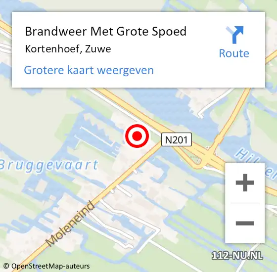 Locatie op kaart van de 112 melding: Brandweer Met Grote Spoed Naar Kortenhoef, Zuwe op 24 februari 2017 14:27