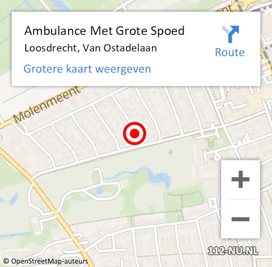 Locatie op kaart van de 112 melding: Ambulance Met Grote Spoed Naar Loosdrecht, Van Ostadelaan op 12 januari 2014 06:00