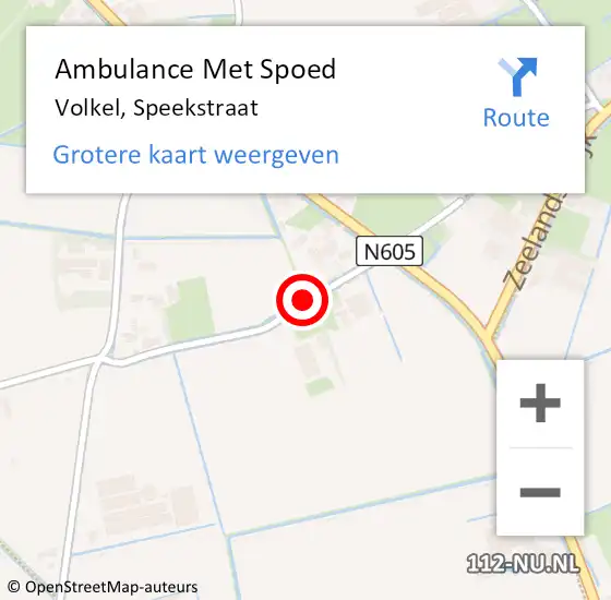 Locatie op kaart van de 112 melding: Ambulance Met Spoed Naar Volkel, Speekstraat op 24 februari 2017 15:24