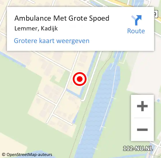 Locatie op kaart van de 112 melding: Ambulance Met Grote Spoed Naar Lemmer, Kadijk op 24 februari 2017 15:48