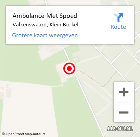 Locatie op kaart van de 112 melding: Ambulance Met Spoed Naar Valkenswaard, Klein Borkel op 24 februari 2017 16:12