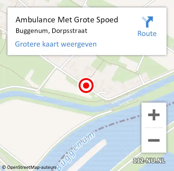 Locatie op kaart van de 112 melding: Ambulance Met Grote Spoed Naar Buggenum, Dorpsstraat op 12 januari 2014 06:53