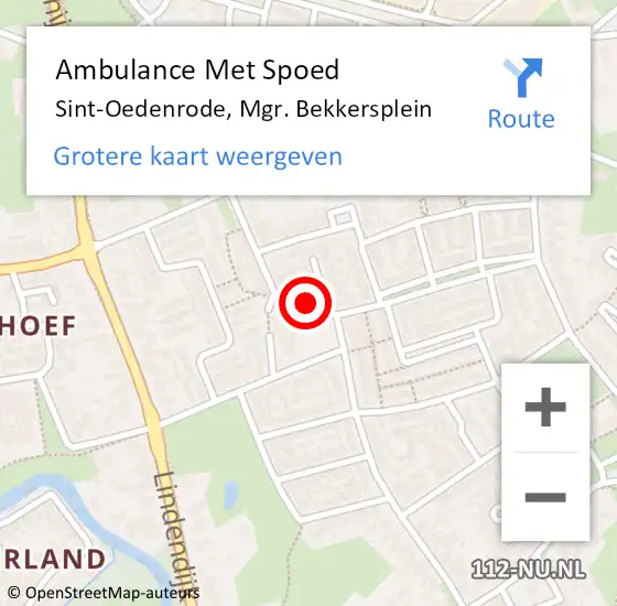 Locatie op kaart van de 112 melding: Ambulance Met Spoed Naar Sint-Oedenrode, Mgr. Bekkersplein op 24 februari 2017 17:09