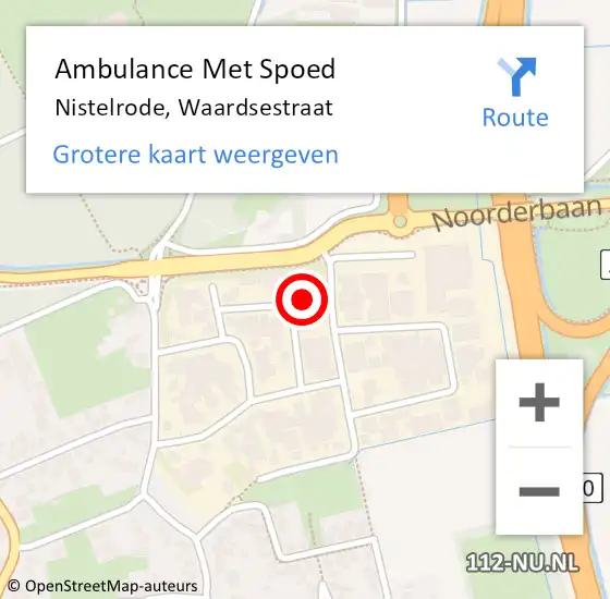 Locatie op kaart van de 112 melding: Ambulance Met Spoed Naar Nistelrode, Waardsestraat op 24 februari 2017 17:21