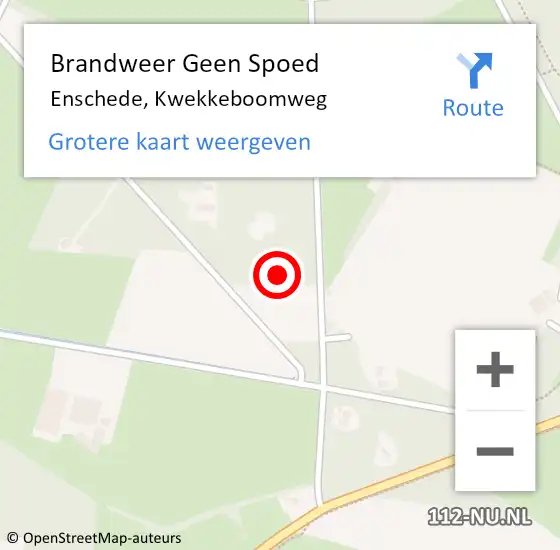 Locatie op kaart van de 112 melding: Brandweer Geen Spoed Naar Enschede, Kwekkeboomweg op 24 februari 2017 17:25