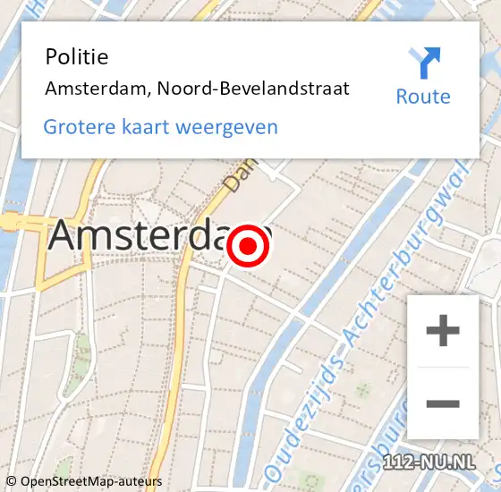 Locatie op kaart van de 112 melding: Politie Amsterdam, Westerpark op 24 februari 2017 17:43