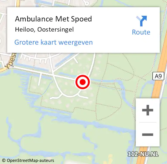 Locatie op kaart van de 112 melding: Ambulance Met Spoed Naar Heiloo, Oostersingel op 24 februari 2017 17:56
