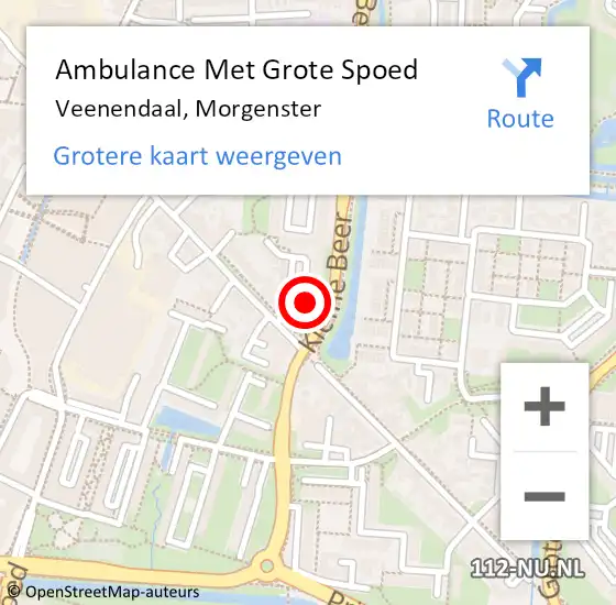Locatie op kaart van de 112 melding: Ambulance Met Grote Spoed Naar Veenendaal, Morgenster op 24 februari 2017 17:58