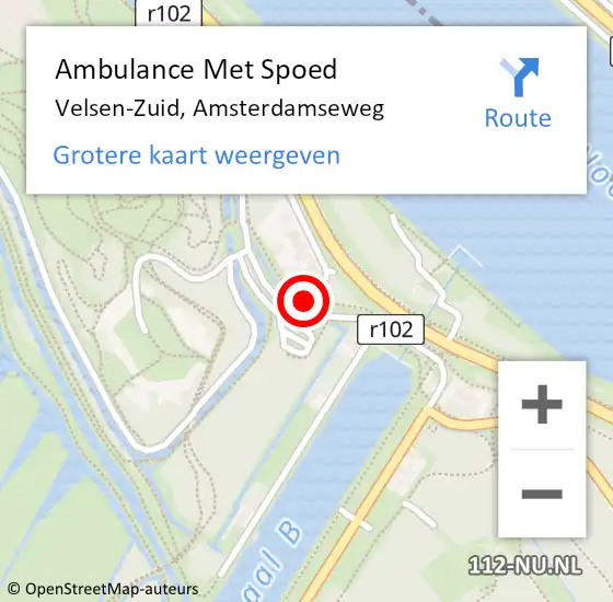 Locatie op kaart van de 112 melding: Ambulance Met Spoed Naar Velsen-Zuid, Amsterdamseweg op 24 februari 2017 18:00