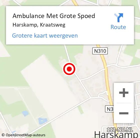 Locatie op kaart van de 112 melding: Ambulance Met Grote Spoed Naar Harskamp, Kraatsweg op 24 februari 2017 18:00