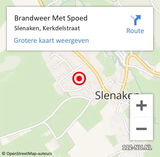 Locatie op kaart van de 112 melding: Brandweer Met Spoed Naar Slenaken, Kerkdelstraat op 24 februari 2017 18:12