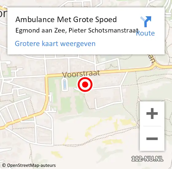 Locatie op kaart van de 112 melding: Ambulance Met Grote Spoed Naar Egmond aan Zee, Pieter Schotsmanstraat op 24 februari 2017 18:28