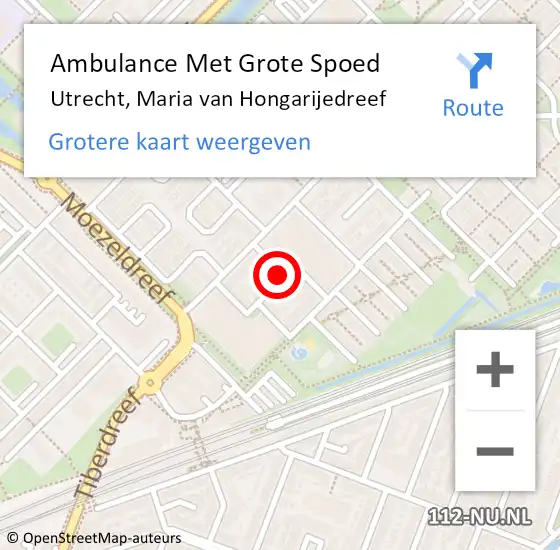 Locatie op kaart van de 112 melding: Ambulance Met Grote Spoed Naar Utrecht, Maria van Hongarijedreef op 24 februari 2017 19:07