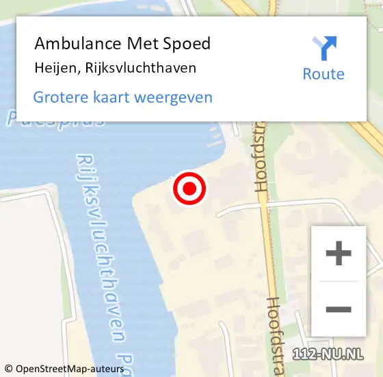 Locatie op kaart van de 112 melding: Ambulance Met Spoed Naar Heijen, Rijksvluchthaven op 24 februari 2017 20:26