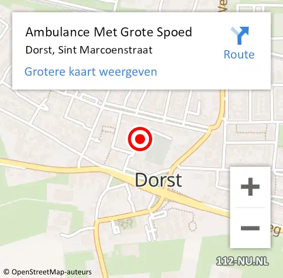 Locatie op kaart van de 112 melding: Ambulance Met Grote Spoed Naar Dorst, Sint Marcoenstraat op 24 februari 2017 22:57