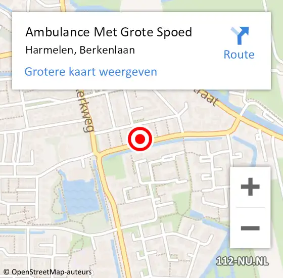 Locatie op kaart van de 112 melding: Ambulance Met Grote Spoed Naar Harmelen, Berkenlaan op 24 februari 2017 23:14