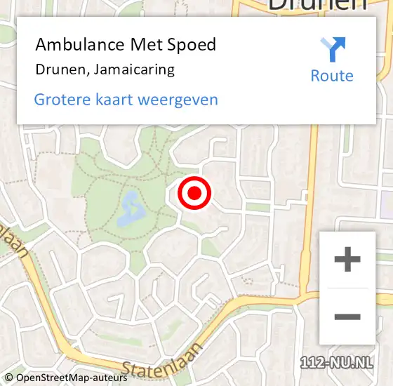 Locatie op kaart van de 112 melding: Ambulance Met Spoed Naar Drunen, Jamaicaring op 25 februari 2017 01:00