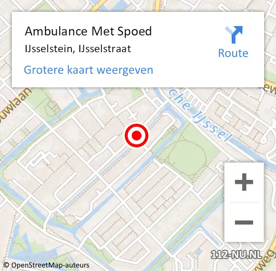 Locatie op kaart van de 112 melding: Ambulance Met Spoed Naar IJsselstein, IJsselstraat op 25 februari 2017 02:42