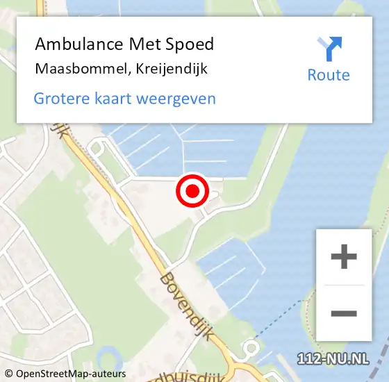 Locatie op kaart van de 112 melding: Ambulance Met Spoed Naar Maasbommel, Kreijendijk op 25 februari 2017 07:33