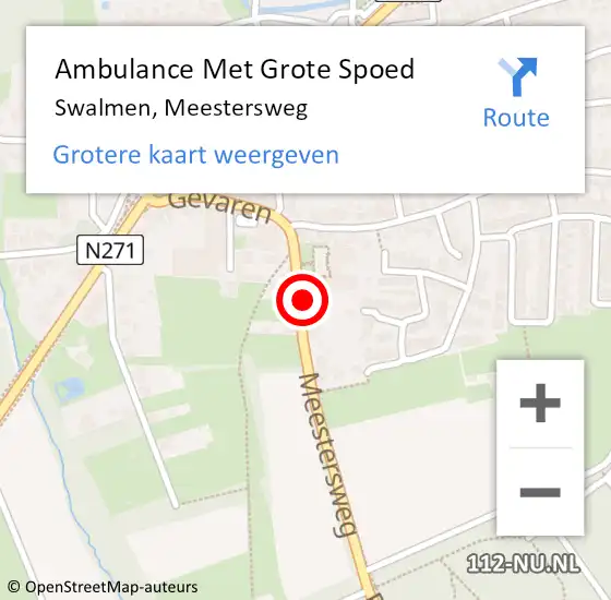 Locatie op kaart van de 112 melding: Ambulance Met Grote Spoed Naar Swalmen, Meestersweg op 25 februari 2017 08:01