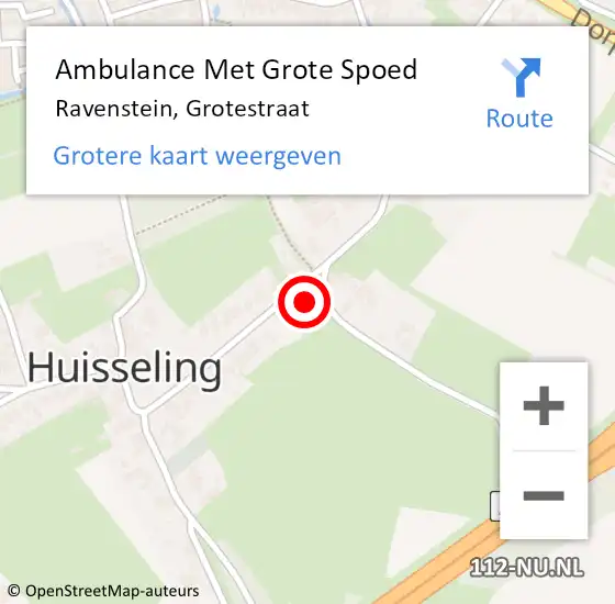 Locatie op kaart van de 112 melding: Ambulance Met Grote Spoed Naar Ravenstein, Grotestraat op 25 februari 2017 08:22