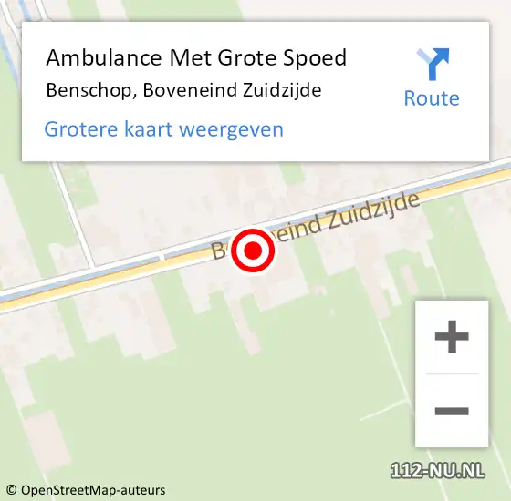 Locatie op kaart van de 112 melding: Ambulance Met Grote Spoed Naar Benschop, Boveneind Zuidzijde op 25 februari 2017 11:20