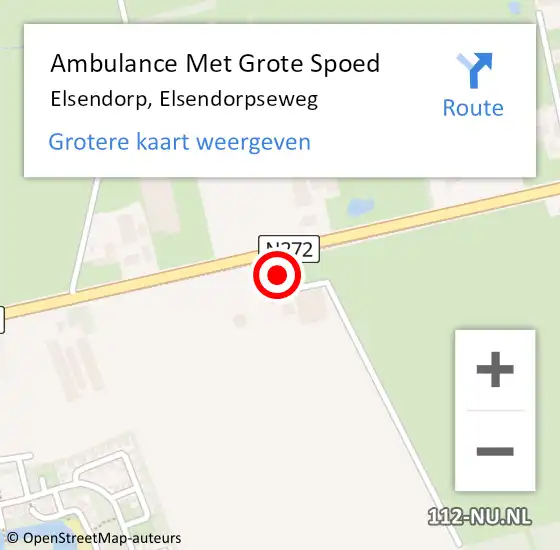 Locatie op kaart van de 112 melding: Ambulance Met Grote Spoed Naar Elsendorp, Elsendorpseweg op 25 februari 2017 12:48