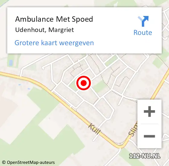 Locatie op kaart van de 112 melding: Ambulance Met Spoed Naar Udenhout, Margriet op 25 februari 2017 17:51