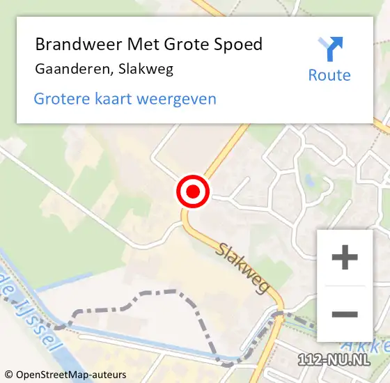 Locatie op kaart van de 112 melding: Brandweer Met Grote Spoed Naar Gaanderen, Slakweg op 12 januari 2014 10:08