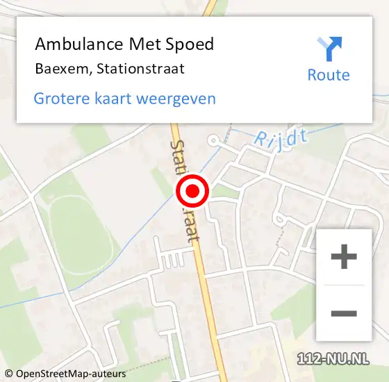 Locatie op kaart van de 112 melding: Ambulance Met Spoed Naar Baexem, Stationstraat op 25 februari 2017 18:08