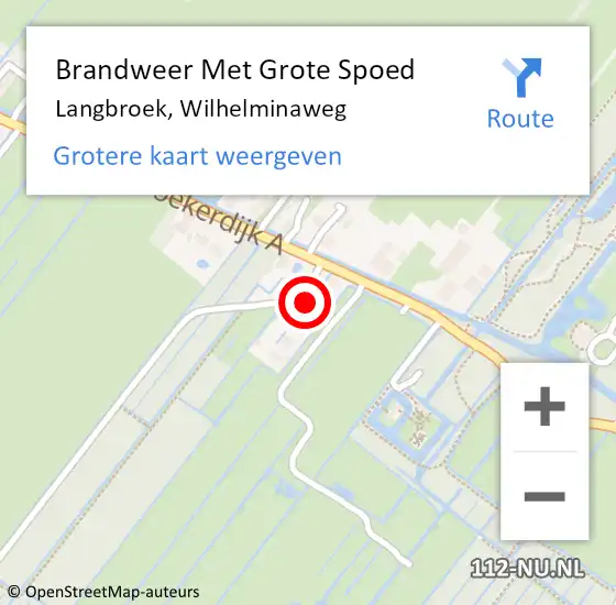 Locatie op kaart van de 112 melding: Brandweer Met Grote Spoed Naar Amerongen, Wilhelminaweg op 25 februari 2017 19:28