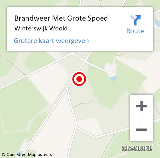 Locatie op kaart van de 112 melding: Brandweer Met Grote Spoed Naar Winterswijk Woold op 25 februari 2017 19:54