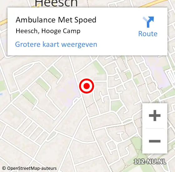 Locatie op kaart van de 112 melding: Ambulance Met Spoed Naar Heesch, Hooge Camp op 25 februari 2017 21:00