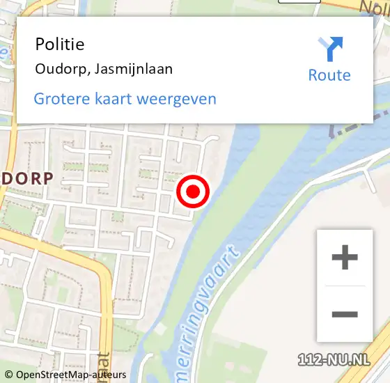 Locatie op kaart van de 112 melding: Politie Oudorp, Jasmijnlaan op 25 februari 2017 21:03