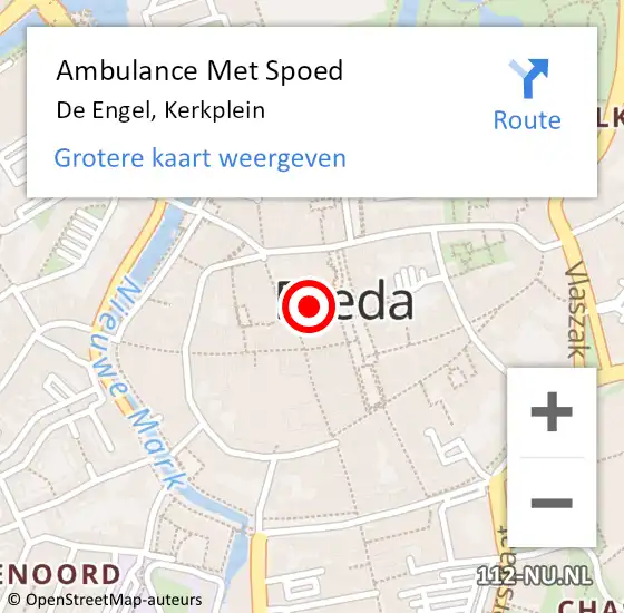 Locatie op kaart van de 112 melding: Ambulance Met Spoed Naar De Engel, Kerkplein op 25 februari 2017 21:05